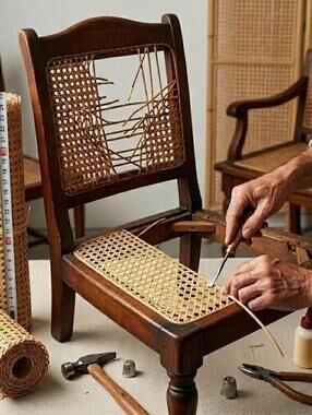 Cane Style Webbing Roll 21x25 Furniture Cabinet Chair Repair Mesh Panel